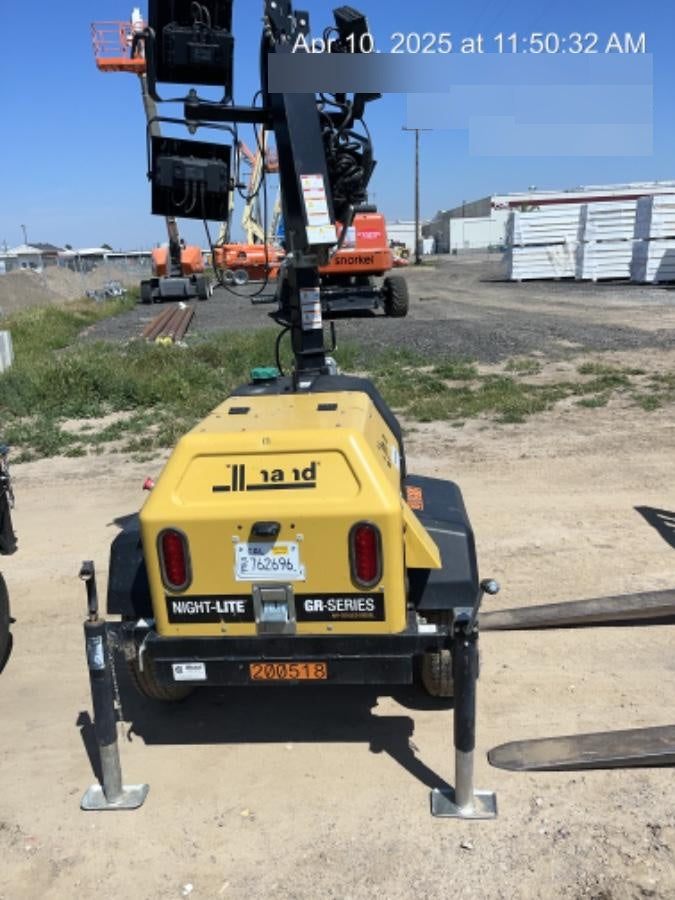 2022 Allmand NLV3GR (4) LED Light Fixture 350W, 23' Vertical Mast, 3kW Prime, Towable, Deep Sea L401, Leveling Jacks, Yanmar T4F 5.8hp