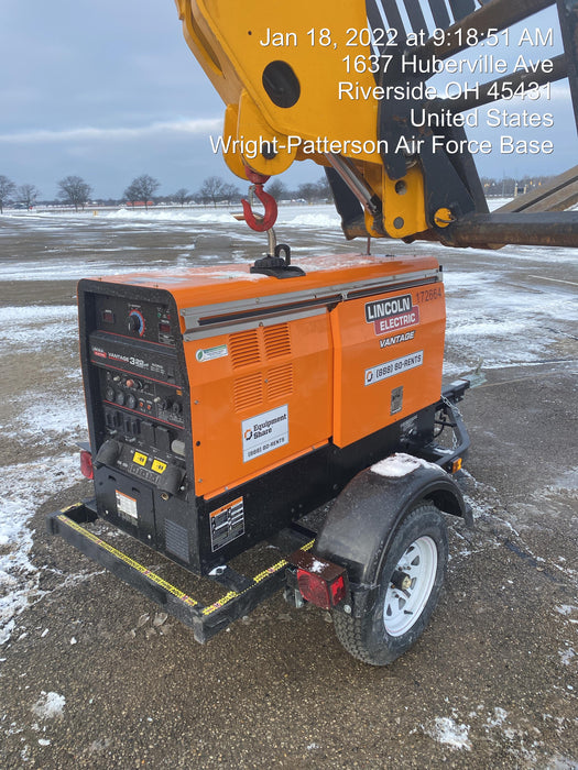 2021 Lincoln Electric Vantage 322 Vantage 322 Ready Pak 3 w/ Decals, ORANGE (includes trailer, cable rack, fender light kit) NO Telematics