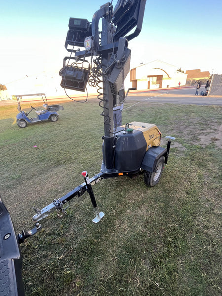 2021 Allmand NLV3GR (4) LED Light Fixture 350W, 23' Vertical Mast, 3kW Prime, Towable, Deep Sea L401, Leveling Jacks, Yanmar T4F 5.8hp