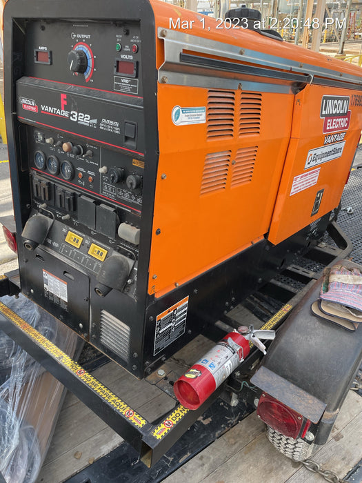 2021 Lincoln Electric Vantage 322 Vantage 322 Ready Pak 3 w/ Decals, ORANGE (includes trailer, cable rack, fender light kit) NO Telematics