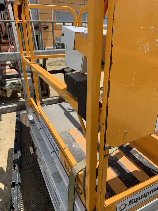 Custom Equipment HB-1430 Hy-Brid Scissor Lift
Platform capacity up to 670 lbs
Working height up to 20 ft
Weighs under 1,700 lbs
Non-marking wheels