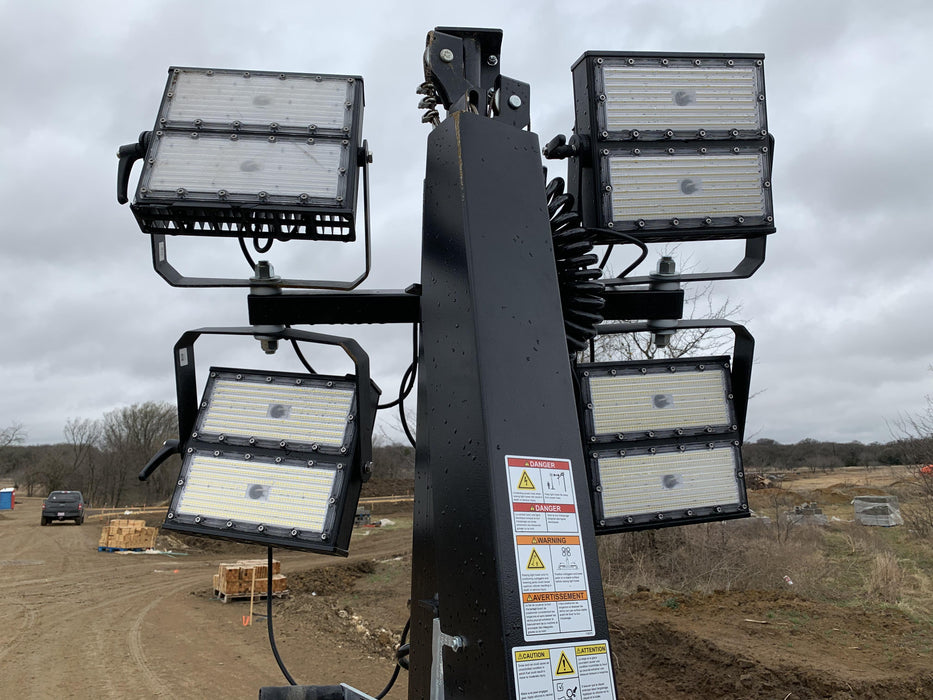 2022 Allmand NLV3GR (4) LED Light Fixture 350W, 23' Vertical Mast, 3kW Prime, Towable, Deep Sea L401, Leveling Jacks, Yanmar T4F 5.8hp