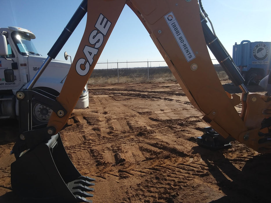 2019 Case 580N EP Canopy, 4WD, 1-Way Aux Hydraulics, Pilot Controls, Ride Control and Loader Aux Hydraulics, 900 LB. Front CWT, 82" HD LONG LIP (1 CU. YD.) W/BOCE AND LIFT EYES, FLIP OVER/STABILIZER PADS COMB