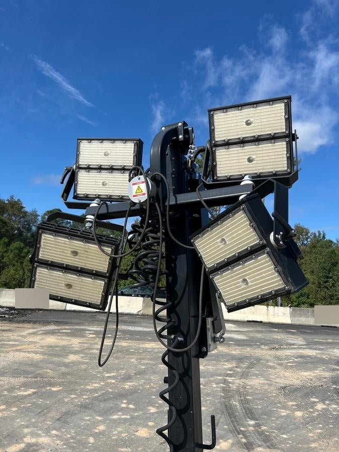 2021 Allmand NLV3GR (4) LED Light Fixture 350W, 23' Vertical Mast, 3kW Prime, Towable, Deep Sea L401, Leveling Jacks, Yanmar T4F 5.8hp