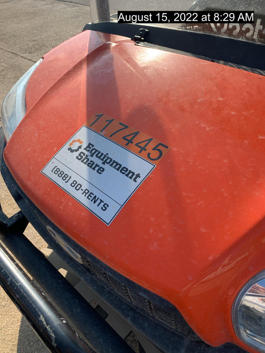 Kubota RTV-X1140W-H 4wd Utility Cart, 4 Seat, Diesel, LED Strobe, Windshield Tempered Glass, Plastic Canopy, Wire Harness Kit, Backup Alarm