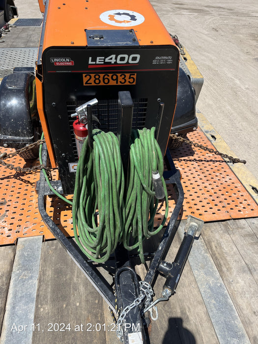 2022 Lincoln Electric LE400 Kubota V1505, Trlr, Cable Rack, Light Kit, ES Decals, T3