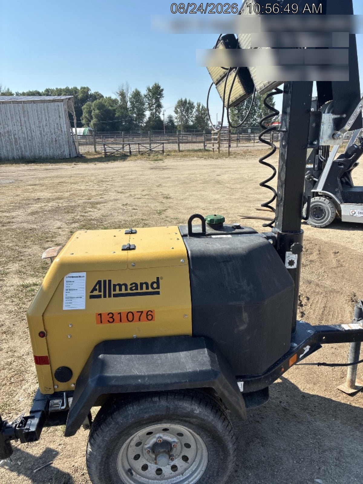 2021 Allmand NLV3GR (4) LED Light Fixture 350W, 23' Vertical Mast, 3kW Prime, Towable, Deep Sea L401, Leveling Jacks, Yanmar T4F 5.8hp