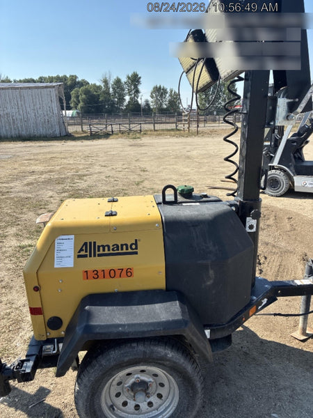 2021 Allmand NLV3GR (4) LED Light Fixture 350W, 23' Vertical Mast, 3kW Prime, Towable, Deep Sea L401, Leveling Jacks, Yanmar T4F 5.8hp