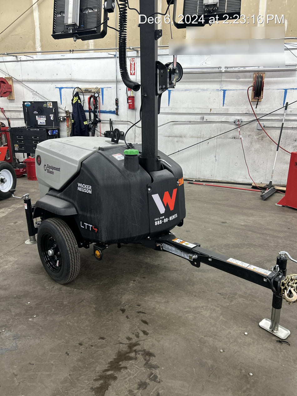 2024 Wacker Neuson LTT4 Diesel, Kohler KDW702, Deep Sea Controller, Auto Start, LED 320W, Bypass Outlet, T3