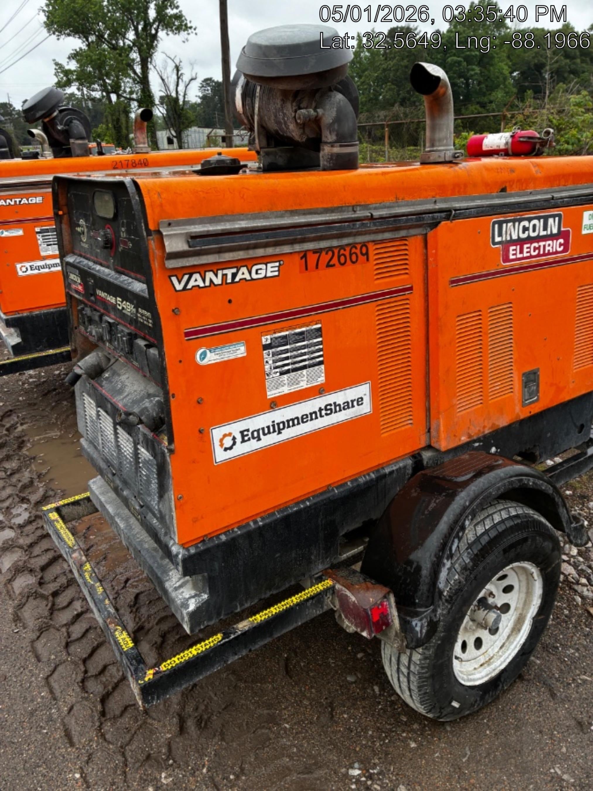 2021 Lincoln Electric Vantage 549X Ready Pak 3, ORANGE (includes trailer, cable rack, fender light kit)