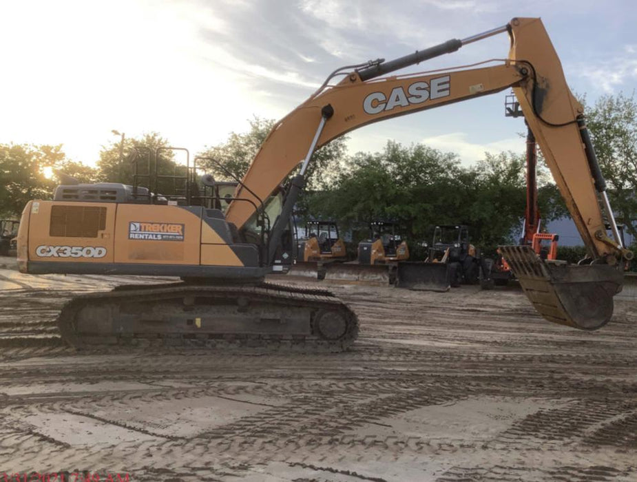 2017 Case CX350D CAB A/C, 13'-3" ARM, STEEL TRACKS