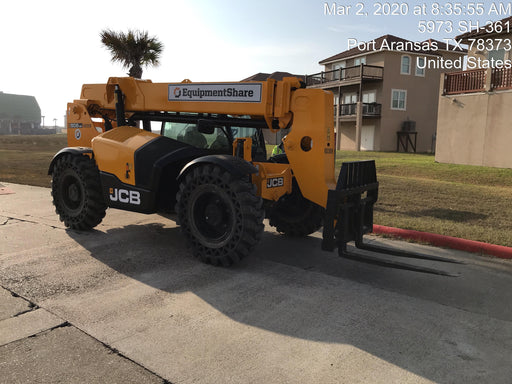 2020 JCB 506-36 Cab/Heat/Air, 74 HP, Solid Tires, STD Worklight, Beacon, Aux Hydraulics, Lifting Eye, Back up Alarm w/48" Carriage/48" Forks
