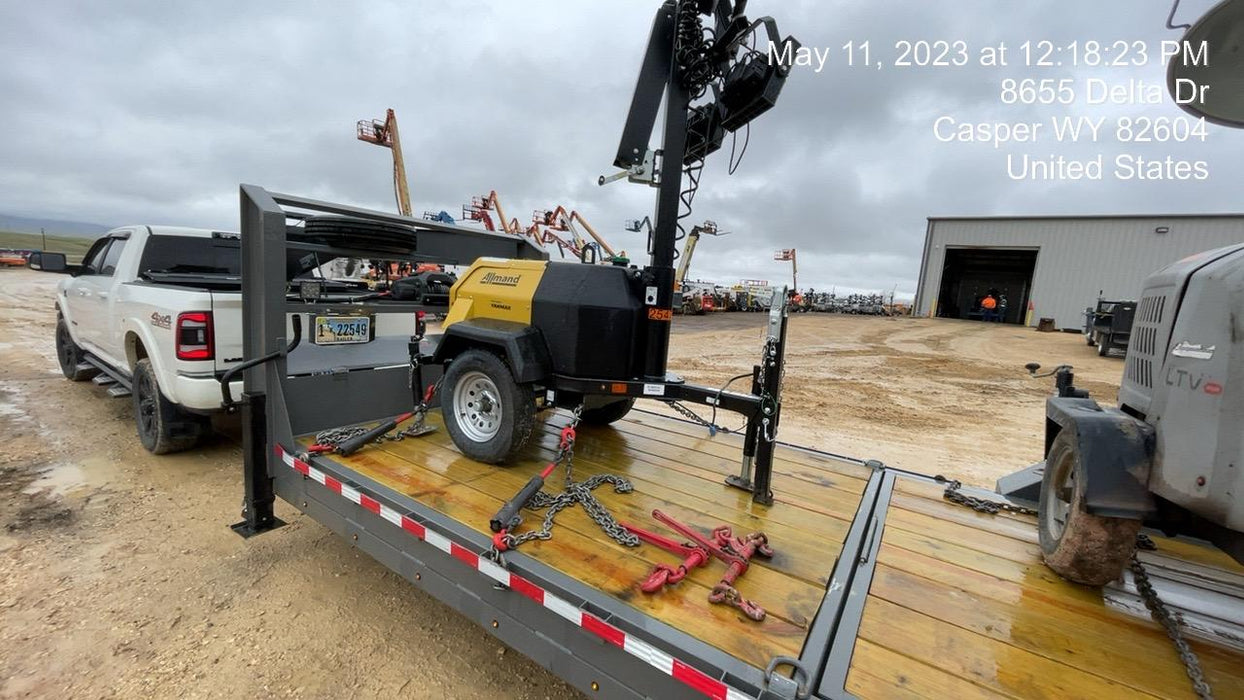 2022 Allmand NLV3GR (4) LED Light Fixture 350W, 23' Vertical Mast, 3kW Prime, Towable, ES Decals, T3