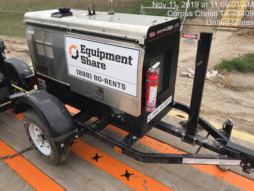 2019 Lincoln Electric Vantage 322 Welder Ready-Pak 3, Two wheel trailer, Fender and Light kit, Cable Rack