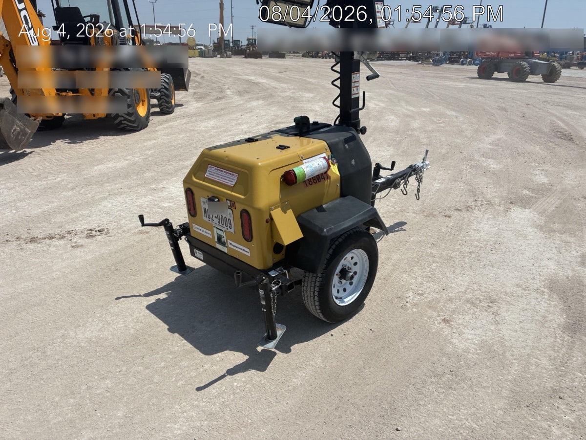 Allmand NLV3GR (4) LED Light Fixture 350W, 23' Vertical Mast, 3kW Prime, Towable, Deep Sea L401, Leveling Jacks, Yanmar T4F 5.8hp
