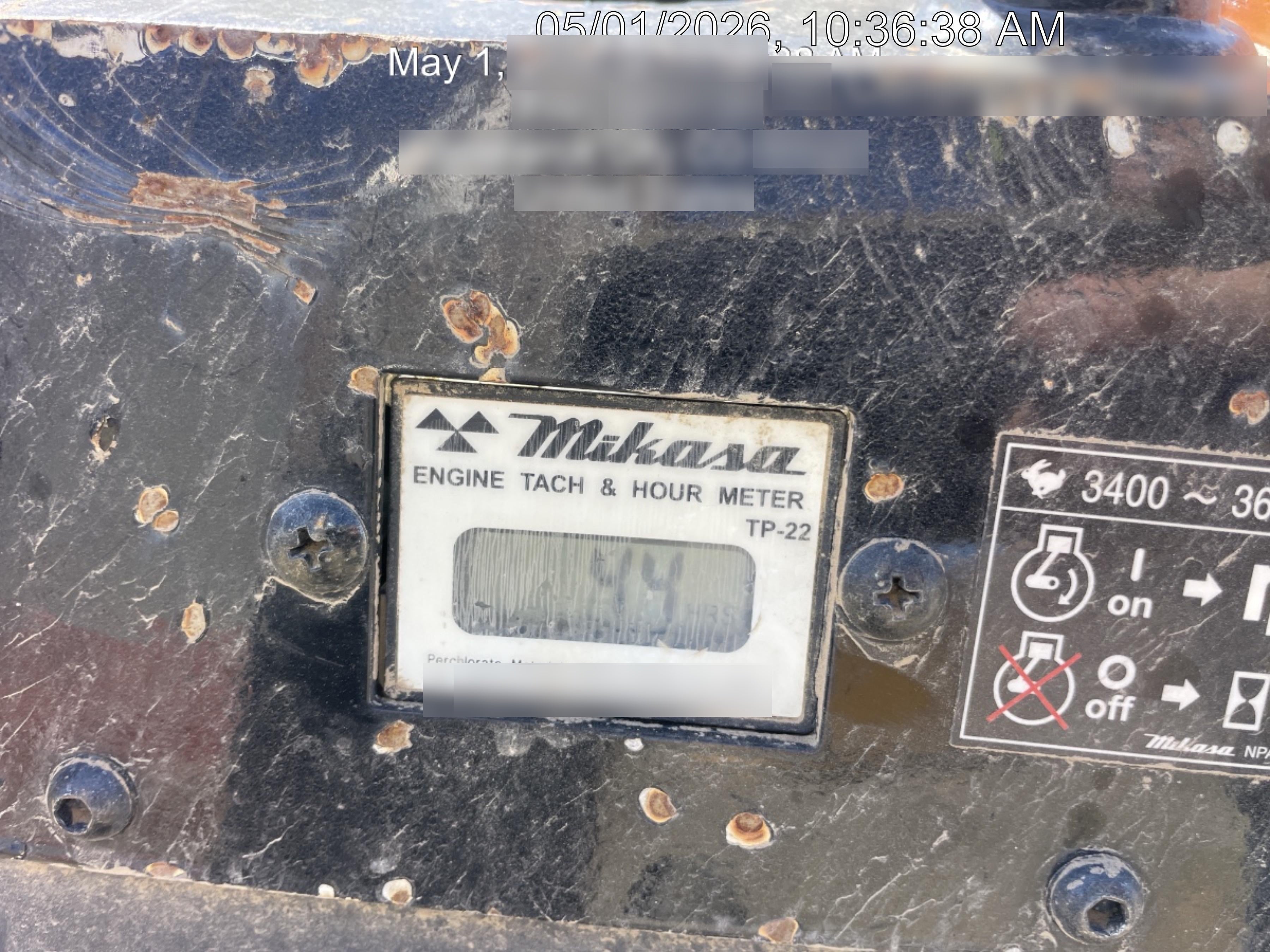 2023 Multiquip MV308GH Honda GX270, 18" Plate, Tachometer