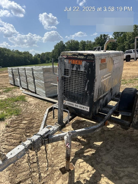 2019 Lincoln Electric Vantage 322 Welder Ready-Pak 3, Two wheel trailer, Fender and Light kit, Cable Rack