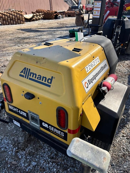 2022 Allmand NLV3GR (4) LED Light Fixture 350W, 23' Vertical Mast, 3kW Prime, Towable, Deep Sea L401, Leveling Jacks, Yanmar T4F 5.8hp