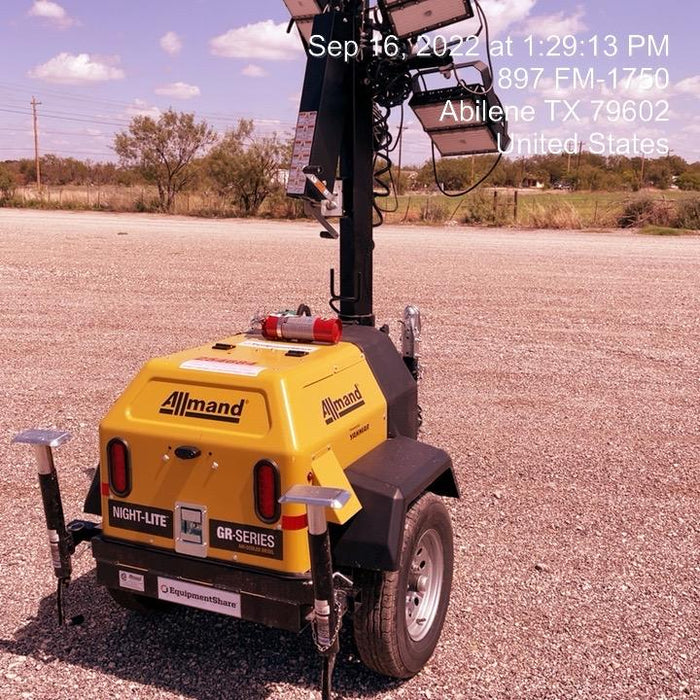2022 Allmand NLV3GR (4) LED Light Fixture 350W, 23' Vertical Mast, 3kW Prime, Towable, ES Decals, T3
