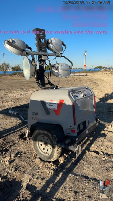 2018 Wacker Neuson LTV6L-MH Wacker Neuson LTV6K Mobile Light Tower w/Fuel Level Sensor Installed