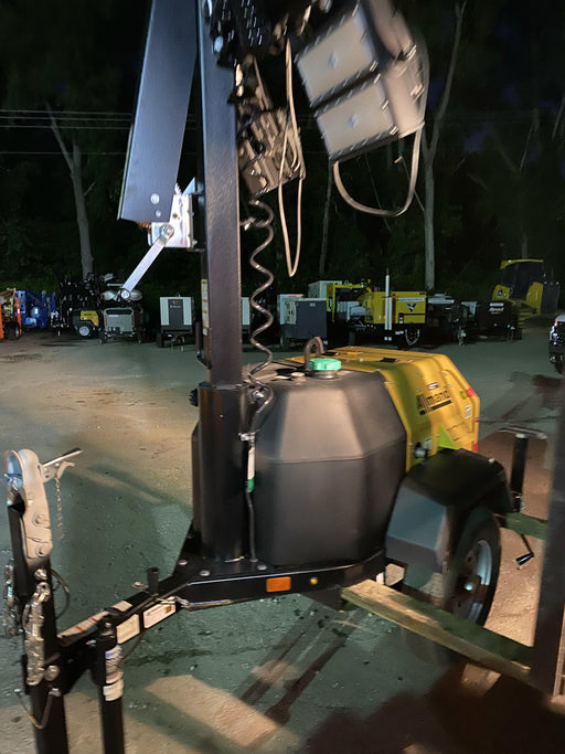 2022 Allmand NLV3GR (4) LED Light Fixture 350W, 23' Vertical Mast, 3kW Prime, Towable, Deep Sea L401, Leveling Jacks, Yanmar T4F 5.8hp