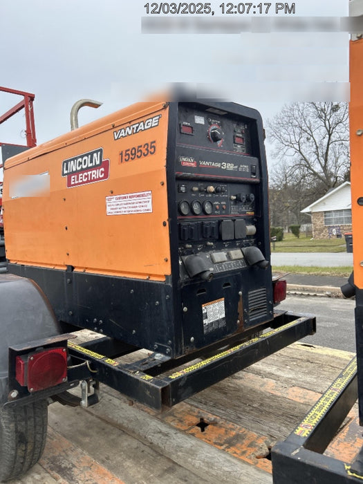 2021 Lincoln Electric Vantage 322 Vantage 322 Ready Pak 3 w/ Decals, ORANGE (includes trailer, cable rack, fender light kit) NO Telematics