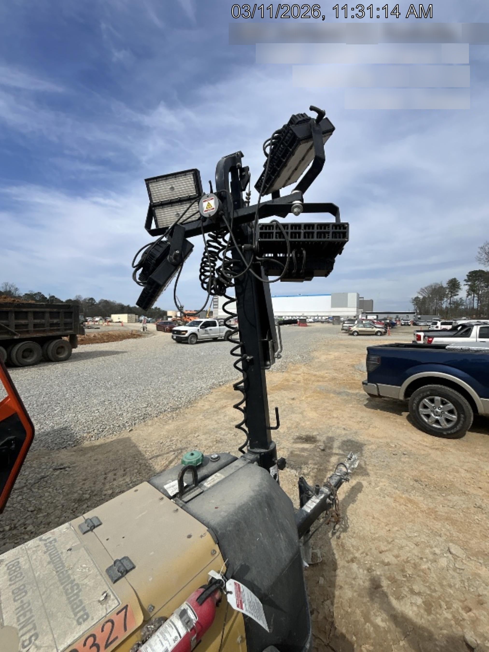 2021 Allmand NLV3GR (4) LED Light Fixture 350W, 23' Vertical Mast, 3kW Prime, Towable, Deep Sea L401, Leveling Jacks, Yanmar T4F 5.8hp