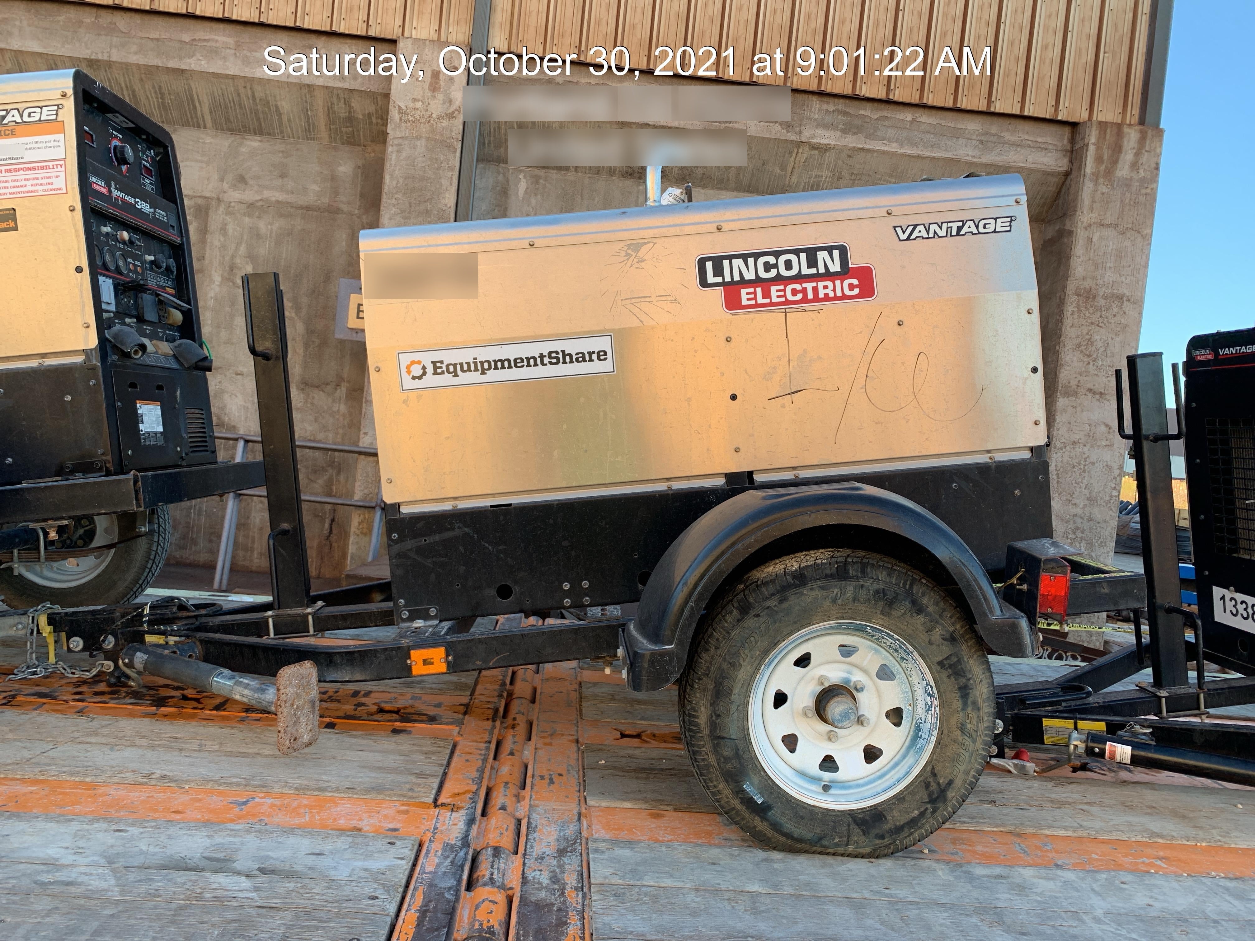 2019 Lincoln Electric Vantage 322 Lincoln Vantage 322 Welder w/Trailer, Light Kit, Cable Rack
