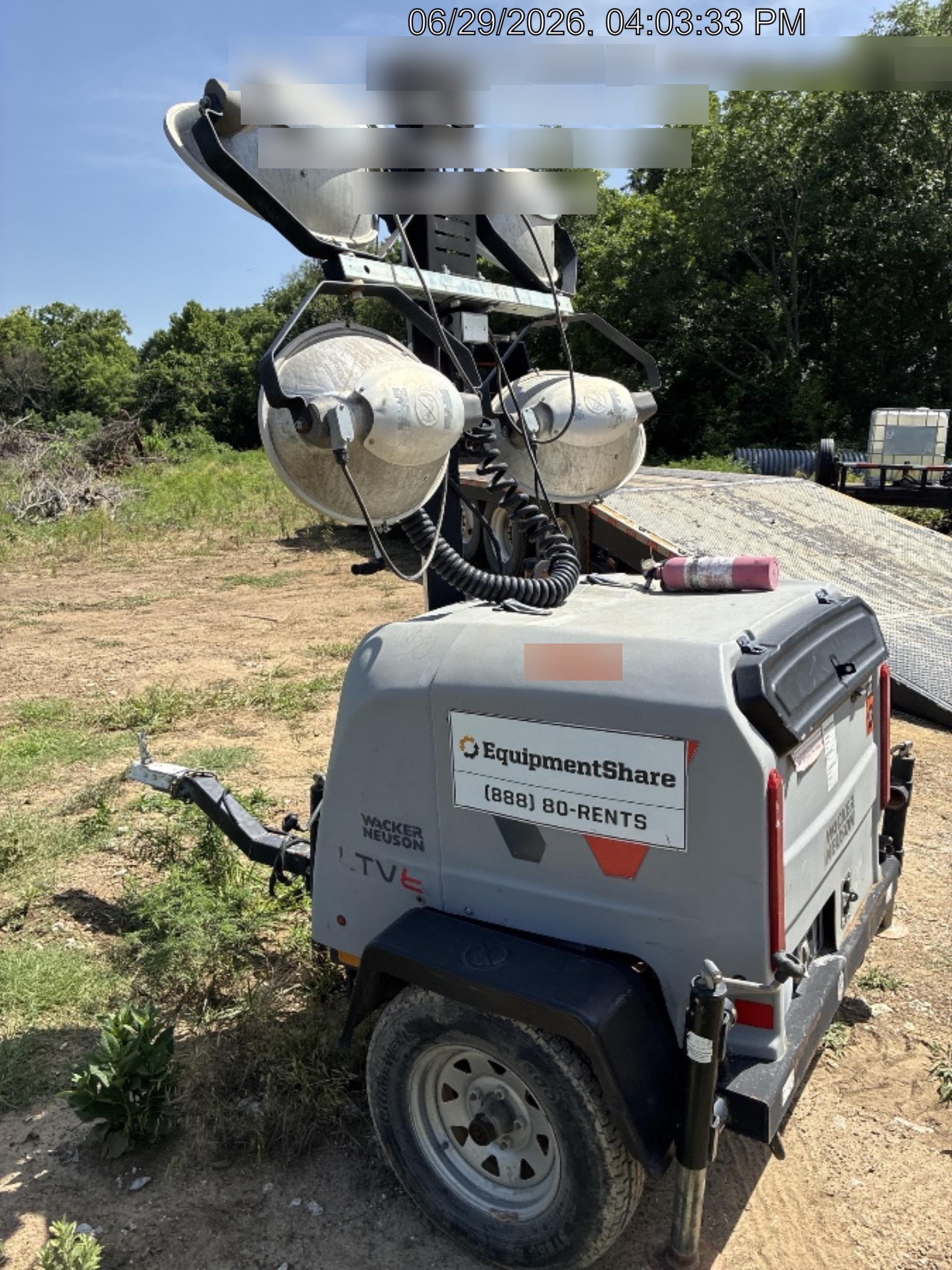 2019 Wacker Neuson LTV6L-MH Wacker Neuson LTV6L Mobile Light Tower w/Fuel Level Sensor Installed