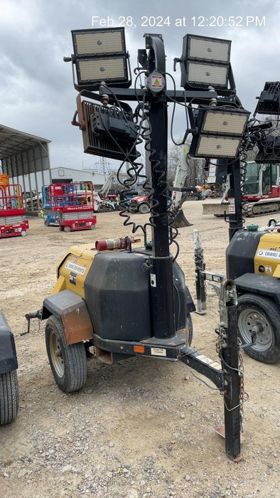 2022 Allmand NLV3GR (4) LED Light Fixture 350W, 23' Vertical Mast, 3kW Prime, Towable, Deep Sea L401, Leveling Jacks, Yanmar T4F 5.8hp