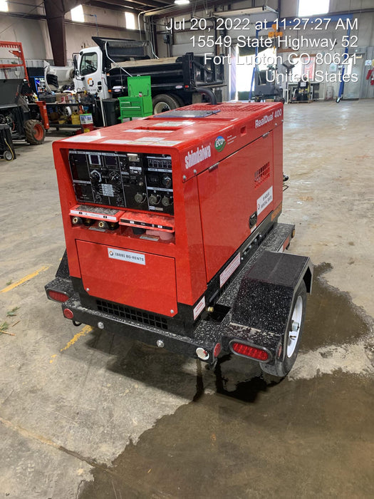 2022 Shindaiwa DGW400MDL Kubota D902 Engine, 23 HP, Dual Op Welder, Wire, Arc, Droop Stick, Tig, and CC Stick Functionality, Simulphase, 3 Phase and 1 Phase Gen Output, Single Axle NB Trlr, Slr Trckl Chrg 12V 12W, Fire Ext