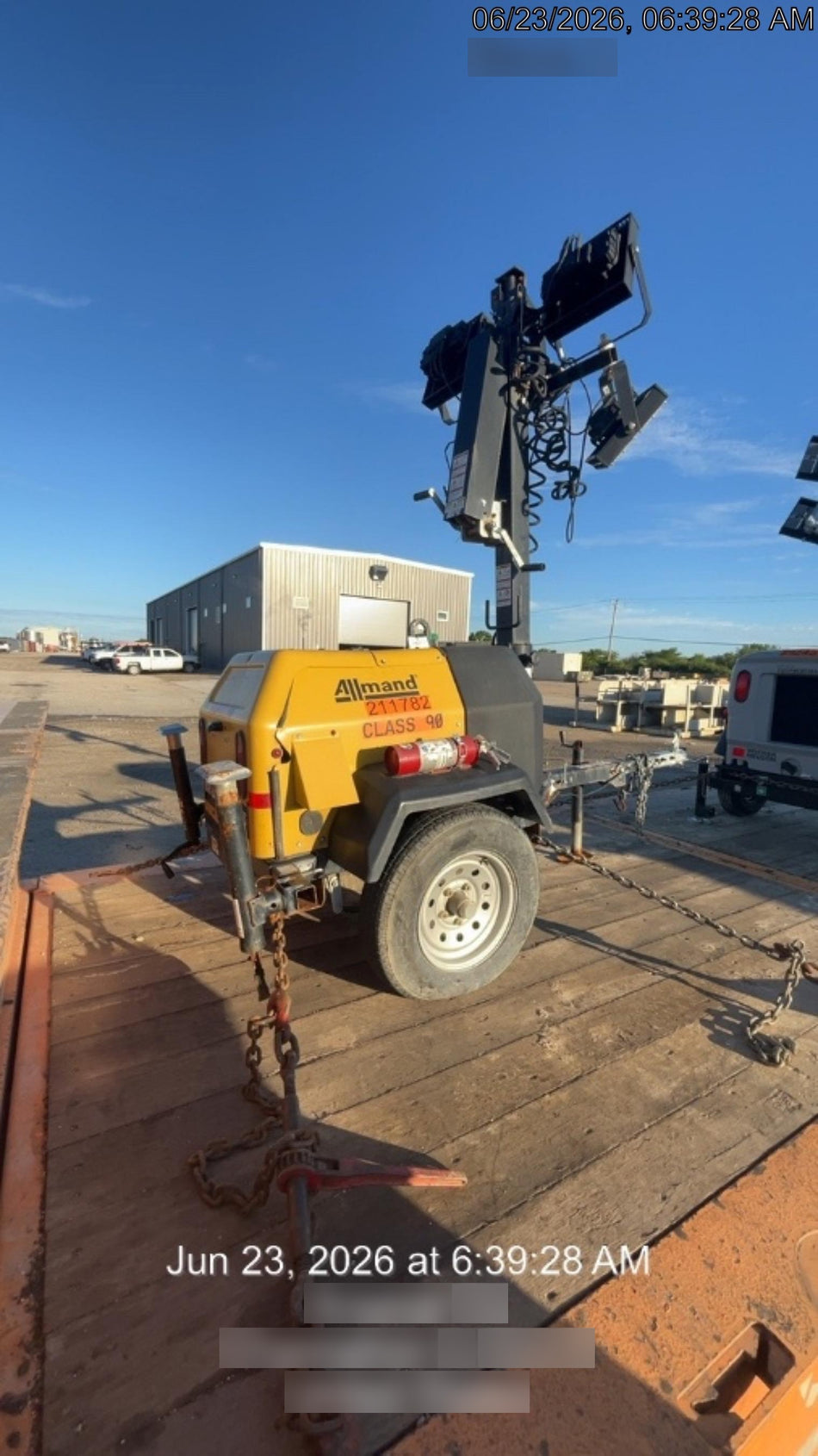 2022 Allmand NLV3GR (4) LED Light Fixture 350W, 23' Vertical Mast, 3kW Prime, Towable, Deep Sea L401, Leveling Jacks, Yanmar T4F 5.8hp