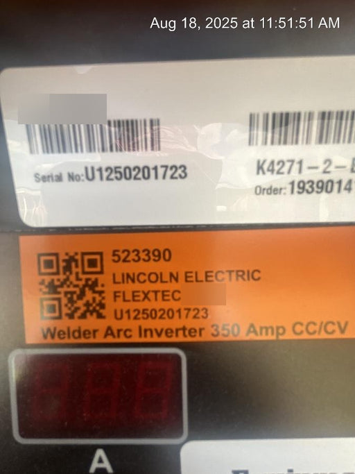 2025 LINCOLN ELECTRIC FLEXTEC 350X