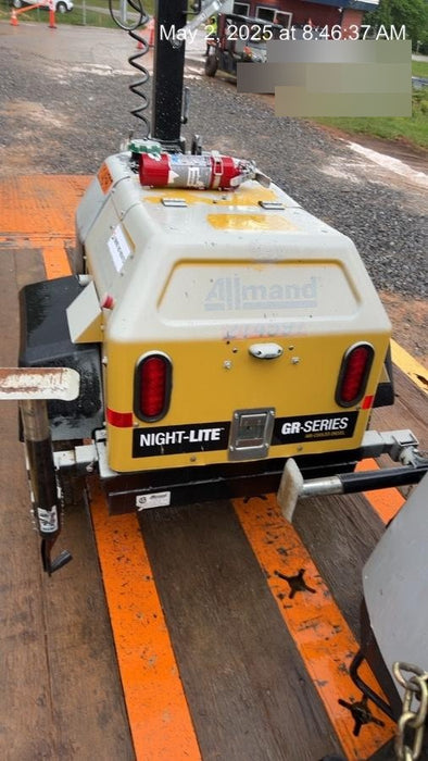 2022 Allmand NLV3GR (4) LED Light Fixture 350W, 23' Vertical Mast, 3kW Prime, Towable, Deep Sea L401, Leveling Jacks, Yanmar T4F 5.8hp