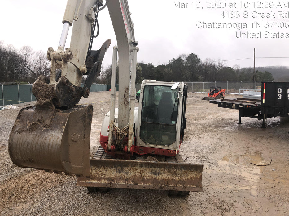 2019 Takeuchi TB290 Cab, AC, Rubber Tracks, Dozer Blade, Travel Alarm, Control Pattern Change Valve, Auxiliary Hydraulics w/18" Quick Coupler Bucket with teeth, 6.2 cu. ft. capacity/24" Quick Coupler Bucket with teeth, 8.6 cu. ft. capacity/36" Quick Coupler Bucket with teeth, 13.4 cu. ft. capacity, Quick Coupler, Hydraulic Thumb Installed