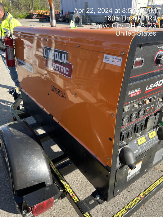 2023 Lincoln Electric LE400 Kubota V1505, Trlr, Cable Rack, Light Kit, ES Decals, T3