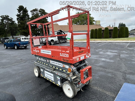 2020 Skyjack SJIII-3220 Solid NM Tires, Half height spring hinged entry gate, Dual Beacons, 6' Powered Extension Deck