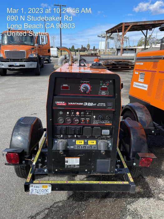 2021 Lincoln Electric Vantage 322 Vantage 322 Ready Pak 3 w/ Decals, ORANGE (includes trailer, cable rack, fender light kit) NO Telematics