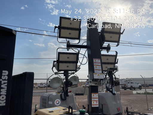 2022 Allmand NLV3GR (4) LED Light Fixture 350W, 23' Vertical Mast, 3kW Prime, Towable, Deep Sea L401, Leveling Jacks, Yanmar T4F 5.8hp