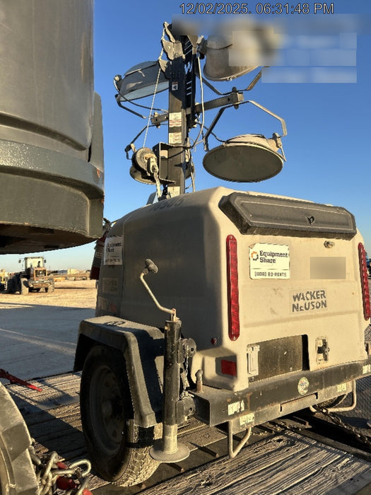 2018 Wacker Neuson LTV6L-MH Wacker Neuson LTV6L Mobile Light Tower w/Fuel Level Sensor Installed