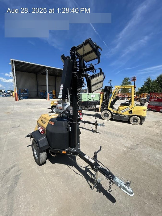 2022 Allmand NLV3GR (4) LED Light Fixture 350W, 23' Vertical Mast, 3kW Prime, Towable, Deep Sea L401, Leveling Jacks, Yanmar T4F 5.8hp