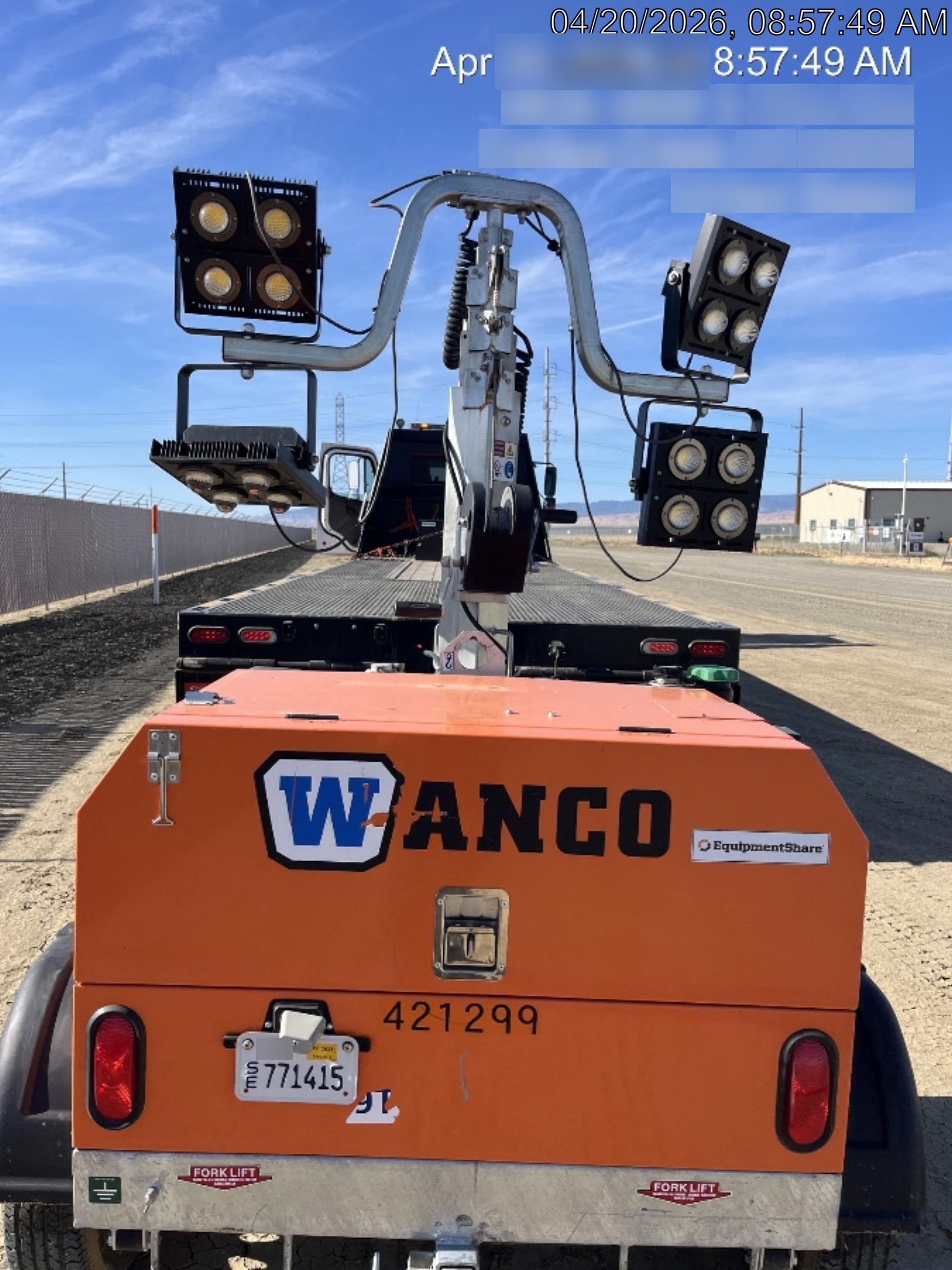 2024 Wanco WLTT-4MM4K Diesel, Deep Sea Controller, Shore Power Plug, Auto Start, (4) 350W LED Floodlights, 4kW Generator, 60 Gal Fuel Tank, 2" Ball, T3
