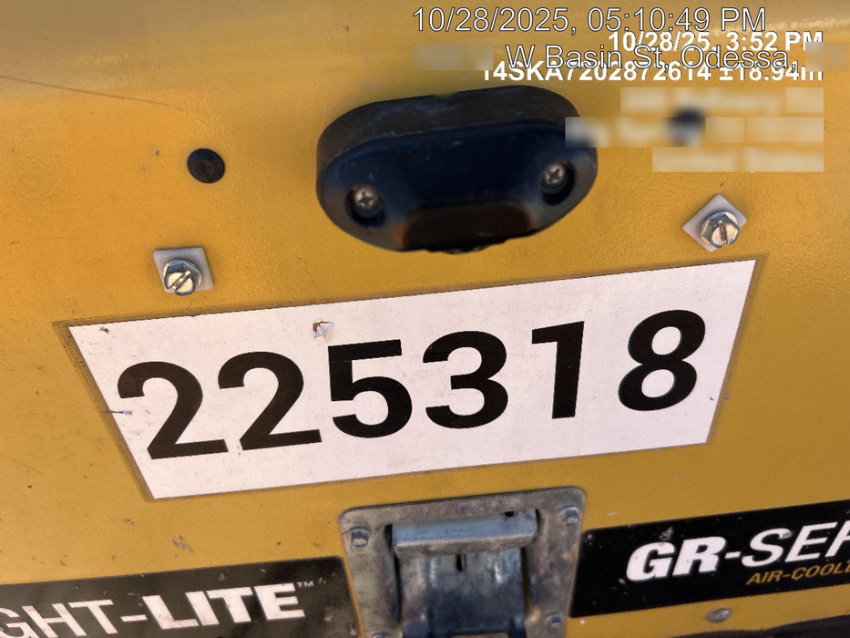 2022 Allmand NLV3GR (4) LED Light Fixture 350W, 23' Vertical Mast, 3kW Prime, Towable, Deep Sea L401, Leveling Jacks, Yanmar T4F 5.8hp