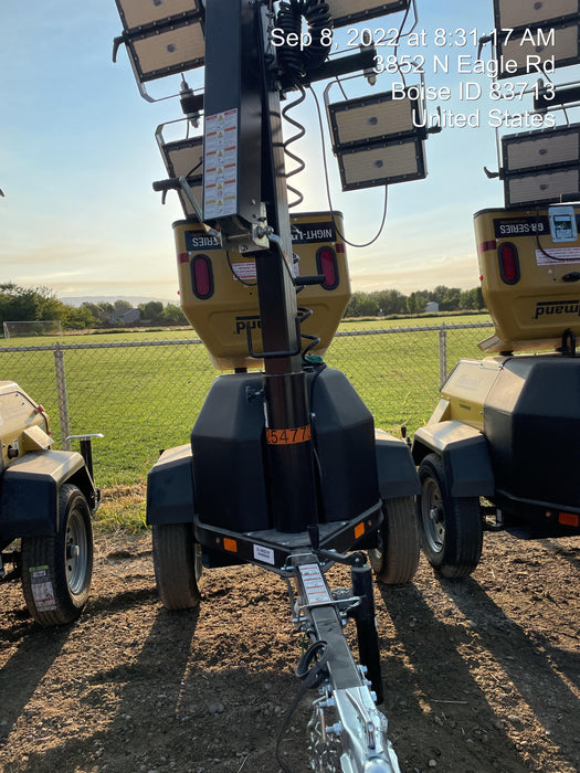 2022 Allmand NLV3GR (4) LED Light Fixture 350W, 23' Vertical Mast, 3kW Prime, Towable, ES Decals, T3