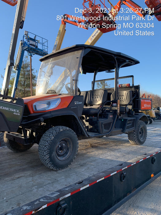 2022 Kubota RTV-X1140W-H Plastic Canopy, Windshield Acrylic Clear, LED Strobe Light, Wire Harness Kit, Back up Alarm