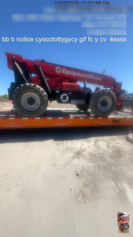 2019 Manitou MTA10055 Canopy, 120 HP, Solid Tires, Work Lights, Lift Hook, Auxiliary Hydraulics 66" Carriage and 60" Forks