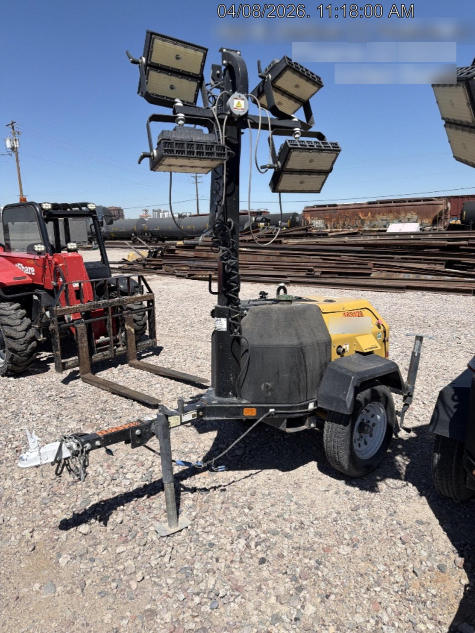 2021 Allmand NLV3GR (4) LED Light Fixture 350W, 23' Vertical Mast, 3kW Prime, Towable, Deep Sea L401, Leveling Jacks, Yanmar T4F 5.8hp