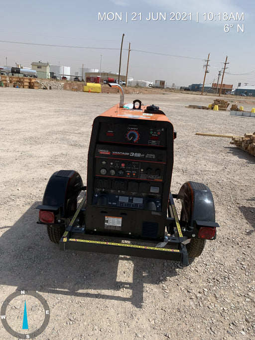 2021 Lincoln Electric Vantage 322 Vantage 322 Ready Pak 3 w/ Telematics & Decals, ORANGE (includes trailer, cable rack, fender light kit)