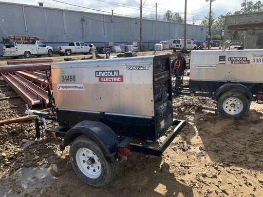 2019 Lincoln Electric Vantage 322 Welder Ready-Pak 3, Two wheel trailer, Fender and Light kit, Cable Rack
