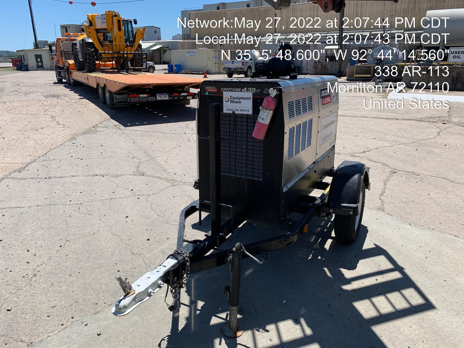2018 Lincoln Electric Vantage 435 Lincoln Vantage 435 Welder Ready-Pak 3 w/Trailer, Fender/Light Kit, and Cable Rack